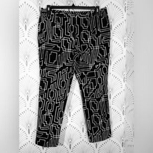 Geometric Black and White Worthington Work Pants women’s size 12